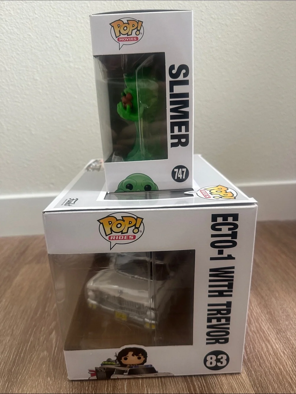 Funko Pop Ghost Busters set - Ecto-1 with Trevor & Slimer